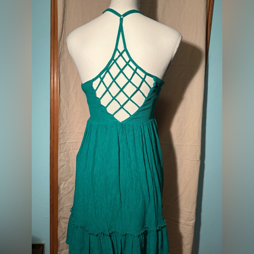 Latticework Open Back Mini Dress - Picture 2 of 4